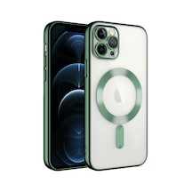Newface Apple, Uyumlu iPhone 13 Pro Kılıf Kross Magneticsafe Kapak - Koyu Yeşil