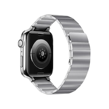 Apple Watch Uyumlu 38mm Kr404 Huks Kordon - Gümüş