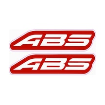 Abs Sticker 7cm Kırmızı - Etiket 2 Adet