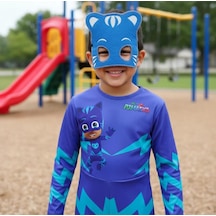 Tekstilland Pj Mask Kostüm Pijamaskeliler Kedi Çocuk Kostüm- Cat Boy Tulum+maskeli Set Renkli Çok Renkli
