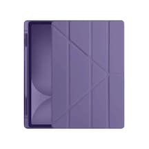Apple İpad Pro 11 2024 Kılıf Kalemlikli Hugo Tablet Kılıfı - Mor Arka Kapak