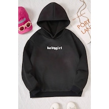 Uyguntarz Baskılı Erkek - Kız Çocuk Rahat Kalıp Sweatshirt Siyah