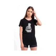 Peaky Blinders Tommy Shelby Gölge Baskılı Siyah Kadın Tshirt (534649617)
