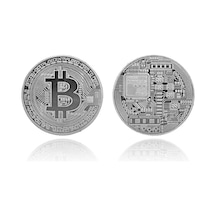 Bitcoin Madeni Hatıra Parası Hediyelik - Gümüş Renk (552245772)