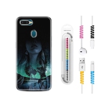 Oppo A5S Kılıf Kablo Koruyuculu Lost Girl 1809 Siyah