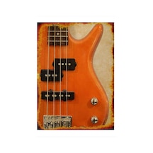 Bedeko Bass Gitar Desenli Ahşap Tablo 35 Cm X 50 Cm