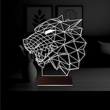Luvivia Kurt Başı 3d Lamba - Masa Gece Lambası Şeffaf