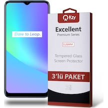 Realme C25 ile Uyumlu Kırılmaz Temperli Ekran Koruyucu Cam Ekonomik 3'lü Paket