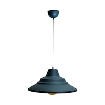 Rsylight Retro Metal Dekoratif Rustik Antrasit İçi Antrasit Tekli Sarkıt Avize Çap 45 Cm Beyaz