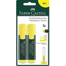 Faber-castell 1548 Fosforlu Kalem Sarı 2 Li Blister Turkuaz Çok Renkli