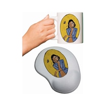 Düşünen Kadın Baskılı Mouse Pad + Kupa Bardak Mug Mousepad