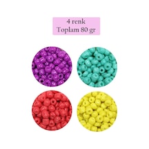 Dökme Cam Kum Boncuk Büyük Boy 6/0 4 Mm - 4 Renk - Toplam 80 Gram - Bnc411 Diğer