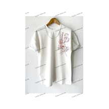 Startmore Baskılı Oversize Unisex Bisiklet Yaka Beyaz