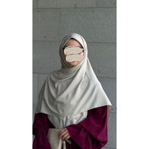 Qalortex Scarf Premium Jakarlı Sare Büyük Boy Eşarp -kum Beji