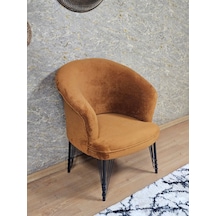 Zafir Tekli Teddy Siyah Boyalı Telli Ayak Çay Seti Koltuk Tekli Berjer , Balkon, Salon, Ofis Kiremit