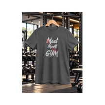 Segungear Meetmeatgym Erkek Regular Fit Baskılı Spor Tişört Gri - 933732803 Gri