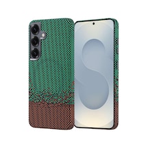 Galaxy Uyumlu S25 Kılıf Ultra İnce Magsafe Karbon Fiber Görünümlü İnce Hafif Pazarplus Yeşil