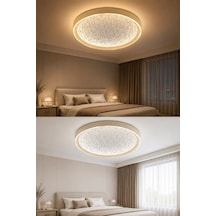 Modern Premium Kumandalı 3 Renkli Plafonyer Ledli Tavan Avizesi Salon 46w Modelleri Beyaz