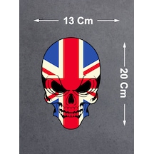 İngiliz Bayraklı Kuruafa Sticker - Araba Oto Motosikletkaravan Sticker - 00111 20x13 Cm