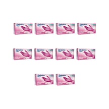 Dolphin Tek Kullanımlık Pembe Nitril Eldiven - Muayne Eldiveni Medium Orta Boy - 100'lü 10 Paket