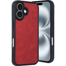 Apple iPhone Uyumlu 16 Kılıf Aras Deri Kapak - Kırmızı Bzsxx00 1