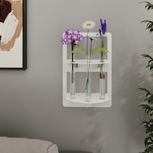 Trio Modern Metal Duvar Vazosu - 3 Lü Cam Tüp Çiçeklik - Be-mcıc-byz