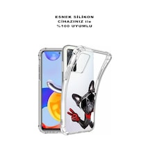 Samsung Galaxy M21 Uyumlu Köpek 2 Baskılı Şeffaf Köşe Korumalı Antişok Kılıf