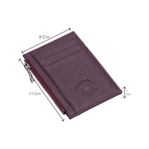 Westpolo Ivo Fermuarlı Bozuk Para Bölmeli Unisex Hakiki Flötr Deri Kartlık - Mor 4125838
