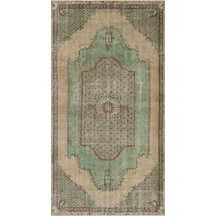 Ilham Verici Vintage El Işlemeli Yün Halısı - 126x236 Cm 9981