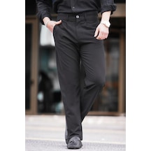 Madmext Siyah Regular Fit Düz Kesim Yan Cepli Erkek Pantolon 6540-siyah Siyah