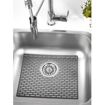 Dikdörtgen Silikon Lavabo Buzluk Matı 33x28 Cm Gri Renk 1 Adet M-115 Silikon Gri Diğer