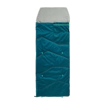 Quechua Çocuk Outdoor Uyku Tulumu - Mavi - 10 C Konfor - Mh100 Koyu Petrol Mavisi/lime Yeşili/taş Grisi