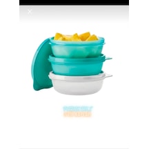 Tupperware Simli Şeker Kaplar 300 Ml 3 Lü Açık Mavi