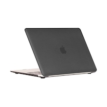 Kilifone - Macbook Uyumlu Macbook 13.3' Air 2020 A2337 Msoft Carbon Fiber Tasarımlı Kapak - Siyah