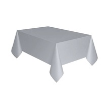 Gümüş Gri Masa Örtüsü Doğum Günü Parti Tek Kullanımlık 1.37 X 2.70 Metre