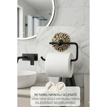 Buççin Online Mağaza Roma Yapışkanlı Wc Kağıtlık Metal Siyah Çok Renkli