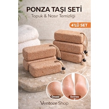 4 Adet Doğal Ponza Taşı Seti Selülit Karşıtı Ve Batık Giderici Vücut Peeling Topuk Taşı Çok Renkli
