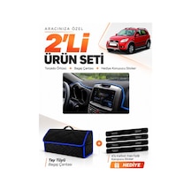 Daıhatsu Terıos 2006-2011 Uyumlu Torpido Örtüsü + Tay Tüyü Bagaj Çantası + Sticker - Siyah Mavi