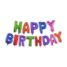 Happy Birthday Yazılı Karışık Renkli Kalp Baskılı Balon Folyo Ba