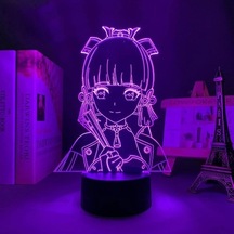 Goldenqian Led Anime Lamba Masası Genshin Impact Kamisato Ayaka Led Gece Lambası 3d Illusion Gece Lambası Ev Odası Dekoru Akrilik Led Işık Xmas Hediye Lambaları Isvetu Siyah