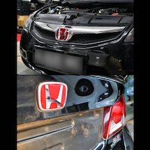 Honda Civic 2008-fd6 Kırmızı H Bagaj Logo-ön Panjur Ablem-logo