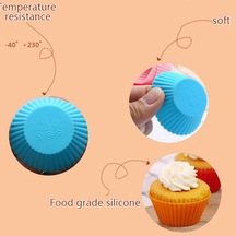 6 Adet Silikon Kek Cupcake Fincan Kek Aracı Bakeware Pişirme Silikon Kalıp Cupcake Yıldız