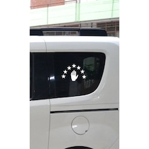 Abhaz Bayrak Araba Sticker Etiket Beyaz 16 Cm 2 Adet