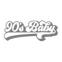 90's Baby Araba Sticker 17x17 Cm Gri