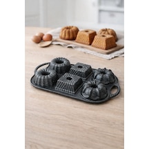 Hexa 6'lı Muffin Döküm Kek Kalıbı Antrasit Antrasit