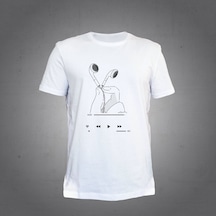 Herşey Nota Kulaklık Beyaz T-shirt Unisex 001
