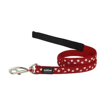 Kırmızı Üzerine Beyaz Yıldızlı Köpek Uzatma Tasması Small 15 Mm 1,2m Çok Renkli