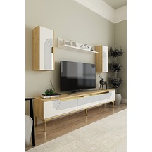 Tvr1803dbg Meyra Tv Ünitesi Takımı Safirmeşe-beyaz-gold 180cm Safirmeşe - Beyaz - Altın