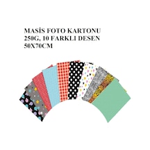 Karmaofis 50x70 Cm Desenli Fon Kartonu 10'lu Karışık Renk