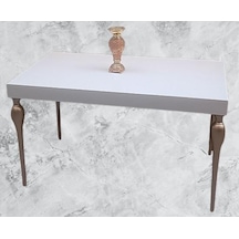 Orta Sehpa 90362 Demonto Kayın Tombul Yüksek Ayak Krem Renk Geniş Tablo El Yapım